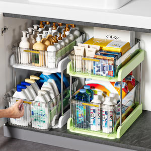 Kitchen Drawer Organizer <b>Under</b> <b>Sink</b> <b>Storage</b> Organizer with Drawer Kitchen <b>Storage</b> Rack Two Layers - Product Image 2