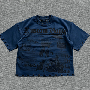 Servicio OEM, Camiseta Corta Casual Vintage de Algodón 100% de Alta Calidad con Estampado <span class=keywords><strong>DGT</strong></span>, Estilo Urbano, Talla Grande para Hombre - Product Image 3