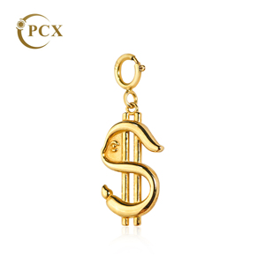 Joyería PCX Colgante de collar de oro de 18 quilates Joyería fina de lujo con signo de dinero de dólar para bodas y fiestas <span class=keywords><strong>Precio</strong></span> al por mayor - Product Image 1