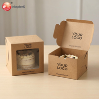 Boîte à donuts, boîte d'emballage pour pâtisserie et pain, boîte d'emballage avec fenêtre de qualité alimentaire, adaptée aux gâteaux et aux biscuits, boîte avec fenêtre