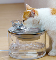 Distributeur d'eau pour animaux de compagnie en verre durable 2L, rechargeable, à circulation automatique pour chats et chiens