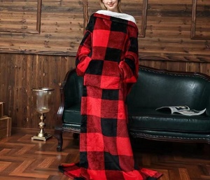 Unisex Oversized Full Body Pullover Fleece Material Winter Warm Leisure TV <strong>Snuggle</strong> Blanket <strong>Hoodie</strong> Modern Simple <strong>Long</strong> Sleeves - Product Image 3