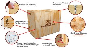 Caja de Entrenamiento Pliométrico de Madera 3 en 1 para Saltos y Entrenamiento Físico - Product Image 4