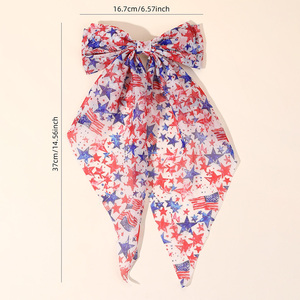 CN独立日精品大号发弓夹女孩长尾法国夹女性7月4日发夹 - Product Image 4