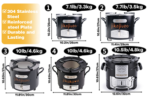 Stufa a Legna Portatile in Acciaio Inox dal Design Moderno, Leggera e Senza Fumo, Fornello a Carbone <span class=keywords><strong>per</strong></span> Uso Domestico <span class=keywords><strong>per</strong></span> Cucinare all'Aperto - Product Image 2
