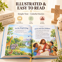 Impression personnalisée de Bibles pour enfants, livres d'histoires bibliques pour enfants, illustrés en couleur, couverture rigide, fabricant OEM ODM, vente en gros en vrac
