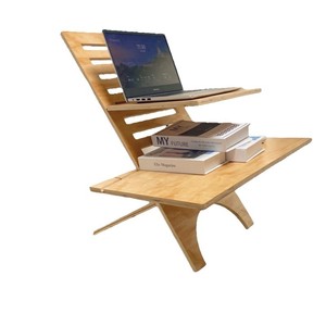 Wooden Adjustable Height Laptop <b>Stand</b> 390x420x730mm With <b>Tablet</b> Holder <b>For</b> Study Desk Use - Product Image 5