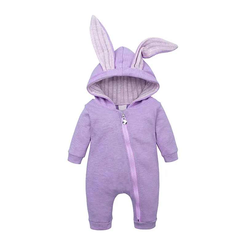 Knitted Baby Rompers Rabbit Ear Hooded Jumpsuit Infant Costume