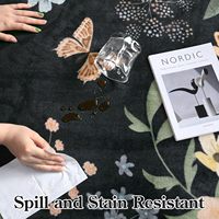 Abstract Kitchen Runner Soft Non-Slip Machine Washable Low Pile Ultra-Thin Stain Resistant Rectangular Hallway Rug Machine Made