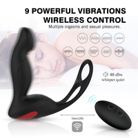 Vibromasseur anal télécommandé 9 modes pour hommes, anneau pénien et plug anal en silicone pour massage de la prostate