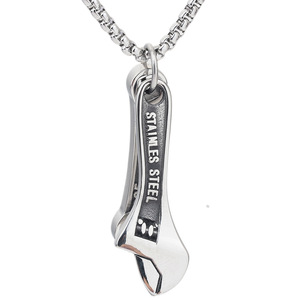Collar con Colgante de Llave Inglesa de Acero Inoxidable, Cadena de 60 cm, Regalo para Hombre, Joyería con Diseño de Herramienta - Product Image 5