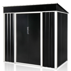 Abri de jardin extérieur Db 6 x 4 pieds en aluminium avec toit incliné et doubles portes coulissantes pour usage en arrière-cour ou dans un jardin - Product Image 3