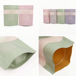 Custom Printing Logo Biodegradable Pla Tea <b>Bag</b> Paper <b>Bag</b> Doypack Resealable Food <b>Bag</b> for Sugar Snacks Kraft Paper <b>Packaging</b> <b>Bag</b> - Product Image 6