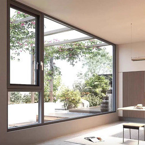 Fenêtres en aluminium insonorisées à double vitrage à isolation thermique pour économiser de l'énergie fenêtres minimalistes inclinables et tournantes en cas d'ouragan - Product Image 3