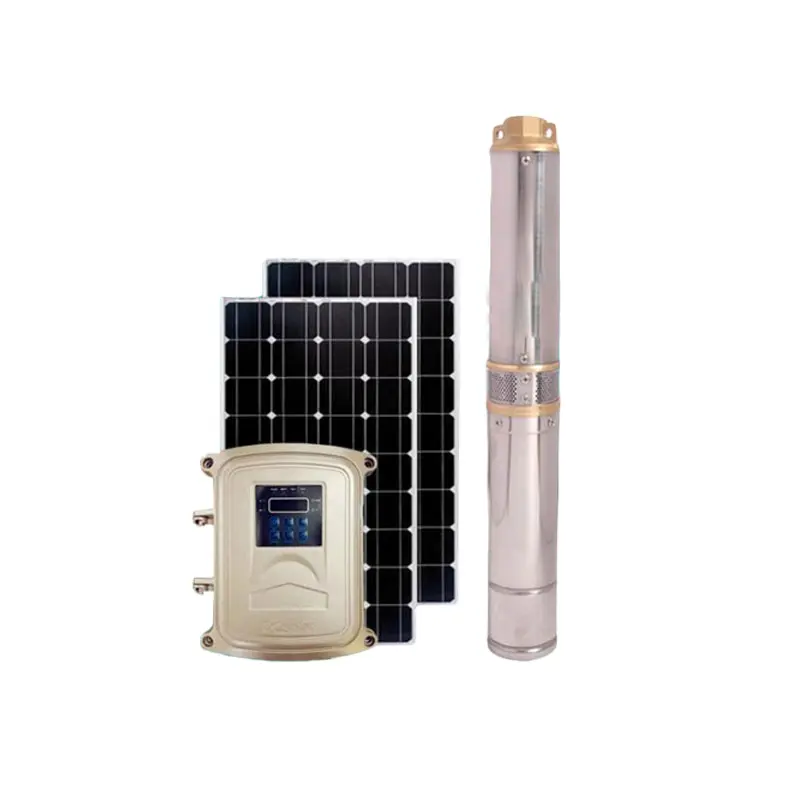 Bomba solar de CC de pozo completo y sistema de bomba de agua solar de panel para granja