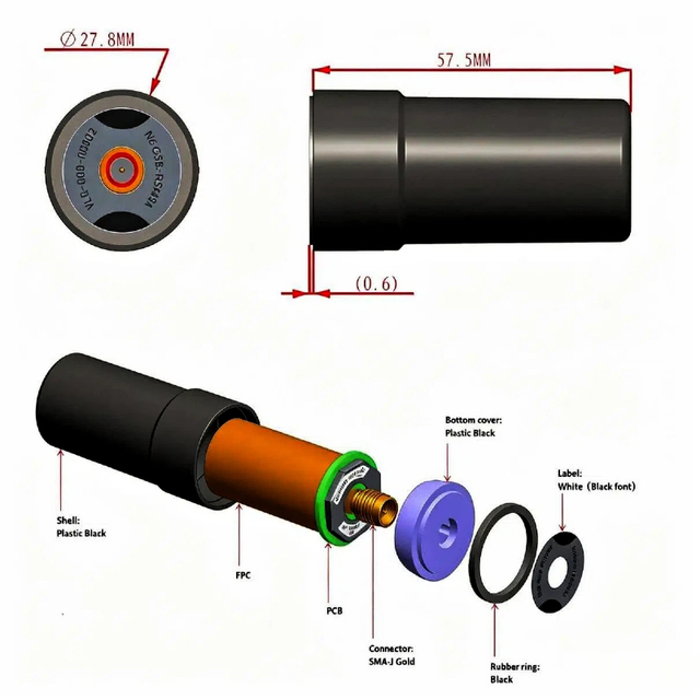Right Hand Circular Polarization L1 L2 GNSS Antenna ABS IP67 Waterproof Active Helical Type SMA Connector Positioning Aerial