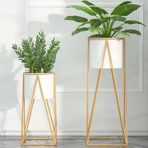 مصنع منزلي حديث ، رف حديد للأماكن الداخلية والخارجية معدن ذهبي لتزيين النباتات ، حامل - Product Image 2