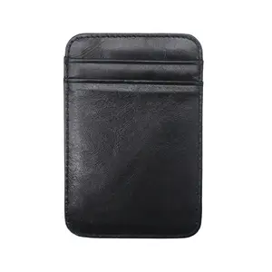 Mode Custom ized Logo billigere Karten halter Brieftaschen Farbe pu Leder Slim Credit Wallet 3 Karten fächer