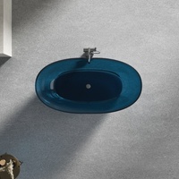 Baignoire en résine transparente de haute technologie, baignoire autoportante sur mesure de haute qualité, baignoire transparente