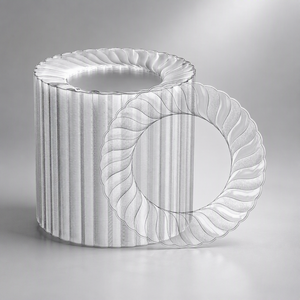 Luxuriöse PS-Ladegerät-Untersetzer BPA-frei mit Wellenkante in <span class=keywords><strong>Silber</strong></span>, Gold & Transparentem Acryl-Look für Hochzeit, Weihnachten, Bankett-Tischdekoration - Product Image 1