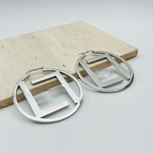 <span class=keywords><strong>Aros</strong></span> Grandes <span class=keywords><strong>de</strong></span> Acero Inoxidable con Baño <span class=keywords><strong>de</strong></span> <span class=keywords><strong>Oro</strong></span> <span class=keywords><strong>de</strong></span> 18K, Diseño Clásico <span class=keywords><strong>de</strong></span> 50CM, Joyería <span class=keywords><strong>de</strong></span> Diseñador - Product Image 4