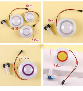 Phong cách mới 60mm RGB LED <span class=keywords><strong>push</strong></span> <span class=keywords><strong>button</strong></span> đầy màu sắc nấm-sd Arcade trò chơi điều khiển cho Đồng tiền hoạt động trò chơi - Product Image 3
