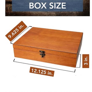 Hộp kho báu bằng gỗ cũ với chốt bằng đồng thau phong cách cổ Hộp lưu trữ gỗ hộp trang trí cho gia đình hoặc văn phòng - Product Image 2