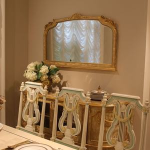 <span class=keywords><strong>Mobili</strong></span> antichi francesi a quattro ante con bordo ad arco foglia oro dorato intagliato con specchio - Product Image 5