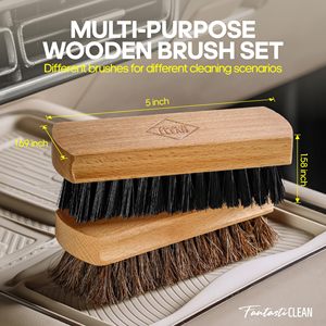 FantastiCLEAN Nouveau Design Kit de Nettoyage et Détail Intérieur de Voiture 9 Pièces avec Brosses en Plastique à Poils de Porc pour l'Entretien du Cuir Automobile - Product Image 5
