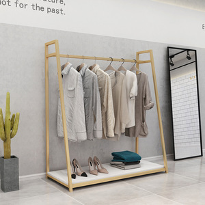 Negozio di <span class=keywords><strong>abbigliamento</strong></span> di moda pavimento-in piedi indumenti negozio cappello d'oro cappotto mensola di immagazzinaggio del sacchetto dei bambini delle scarpe da parete appeso display cremagliera - Product Image 3