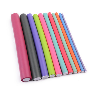Fabrika doğrudan satış 24cm uzunluk Heatless kıvırma çubukları DIY kuaför araçları büküm Flex sünger kauçuk bigudiler - Product Image 6