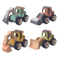 4 In 1 çocuk eğitim DIY araya mühendislik kamyon araç oyuncak seti plastik almak ayrılabilir inşaat araçları oyuncaklar