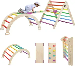 Montessori esterno triangolo arrampicata telaio in legno giocattoli educativi