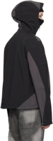 Veste technique à capuche pour homme, col en entonnoir, fermeture éclair bidirectionnelle, blocs de couleur, sur mesure OEM