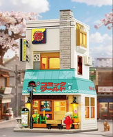 Reobrix 66505 1157PCS Juego de bloques de construcción de librería callejera japonesa, modelo MOC, juguete tecnológico de plástico, regalo moderno para festivales, hobby