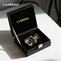 Boîte à parfum vide de luxe personnalisée, boîte cadeau en velours noir, boîte carrée pour flacon, bouchon en or, emballage cosmétique
