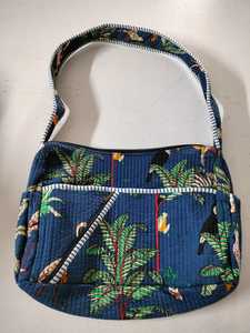 <b>Black</b>-Colour Flower Design Handmade Luxury <b>Weekender</b> for Cotton Block Print Quilted Duffle <b>Bag</b> Large Capacity Sport Travel - Product Image 4