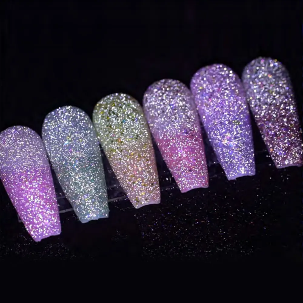 Gel à paillettes pour changement d'humeur Couleur de haute qualité Esmaltes Semipermanentes Créez votre propre marque de vernis à ongles à paillettes UV