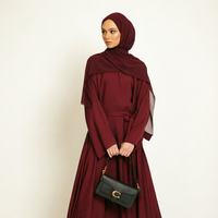 Abaya parapluie couleur blush pour femme, tenue modeste fermée, vêtements islamiques