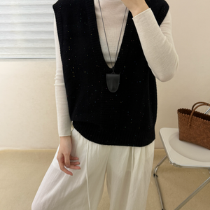 Gilet coréen personnalisé pour femmes, col en V, tricoté, <span class=keywords><strong>pull</strong></span> torsadé à câble, <span class=keywords><strong>pull</strong></span> sans manches, gilet, haut en laine pour l'automne et l'hiver - Product Image 5