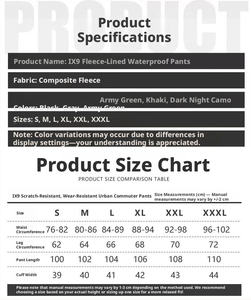 <span class=keywords><strong>Pantalon</strong></span> cargo tactique thermique coupe-vent IX9, multi-poches, en polaire, pour l'<span class=keywords><strong>escalade</strong></span> et la chasse - Product Image 6