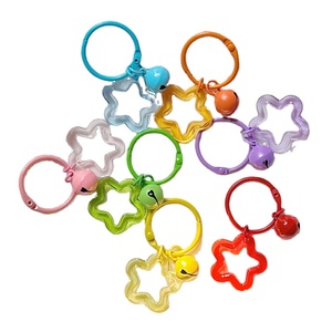 Màu Mờ Pentacle Acrylic <span class=keywords><strong>Keychain</strong></span> Kẹo Màu Mặt Dây Chuyền Mùa Xuân Và Mùa Hè Tươi Treo Túi Trang Trí - Product Image 1