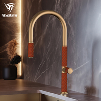 Robinet de cuisine de luxe, extractible, en acier inoxydable, mitigeur de cuisine à poignée unique, robinet flexible gourmet pour évier de cuisine