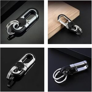 Factory Direct Heavy Duty Stainless Steel Car Keychain Anti-Loss Metal Key Ring High Elasticity Buckle Custom Logo Wholesale - Product Image 6