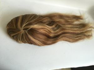 Tupé de <span class=keywords><strong>prótesis</strong></span> de <span class=keywords><strong>mujer</strong></span> de cabello humano <span class=keywords><strong>natural</strong></span> de piel Pu completo con cabello mixto para entrega rápida - Product Image 2