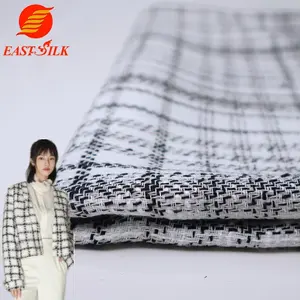 Textiles and fabrics wholesale Stock lot winter price of woven thick woolen coat tweed fabric for clothing