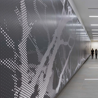 Panneau décoratif perforé en aluminium, revêtement mural creux, enduit PVDF, pour la conception d'aquariums et de enclos pour animaux de zoo