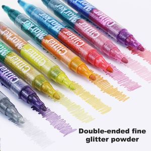 ปากกามาร์คเกอร์เมทัลลิกแบบหัวกลมสองด้าน 8 ชิ้น 16 สี สำหรับเด็ก ระบายสีในสมุดระบายสีและงานศิลปะ ลดราคาพิเศษ - Product Image 6