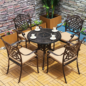 <span class=keywords><strong>Table</strong></span> en métal vintage en aluminium coulé pour l'extérieur, cafétéria, <span class=keywords><strong>jardin</strong></span> - Product Image 4