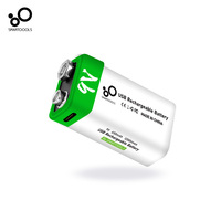SMARTOOOLS Ganti Baterai Primer 9V Baterai Li-Ion Isi Ulang dengan USB 650mah 9v Lithium untuk Mainan Mobil, Peralatan Tenaga Tipe C